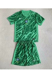 Fotbalové Dres Brazílie Brankářské Dětské Venkovní Oblečení Copa America 2024 Krátký Rukáv (+ trenýrky)